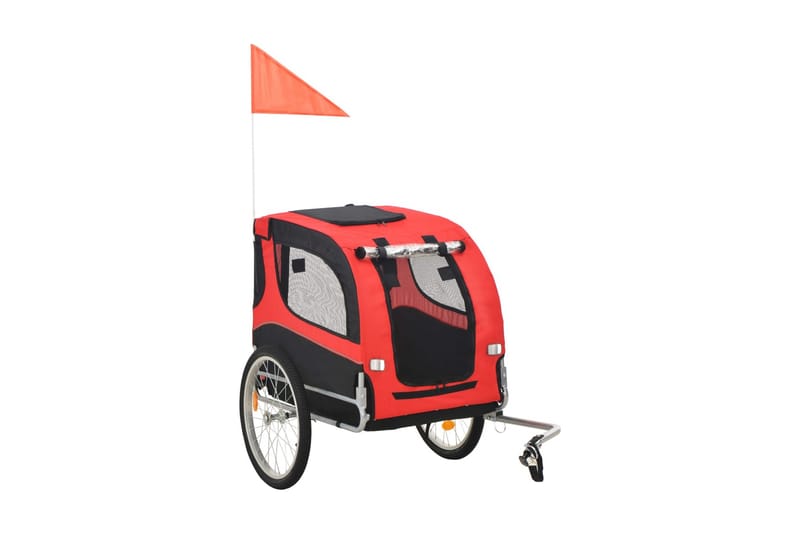 Cykelvagn för hund röd och svart - Röd/Svart - Cykelvagn & cykelkärra - Hundmöbler - Hundvagn & cykelkorg hund