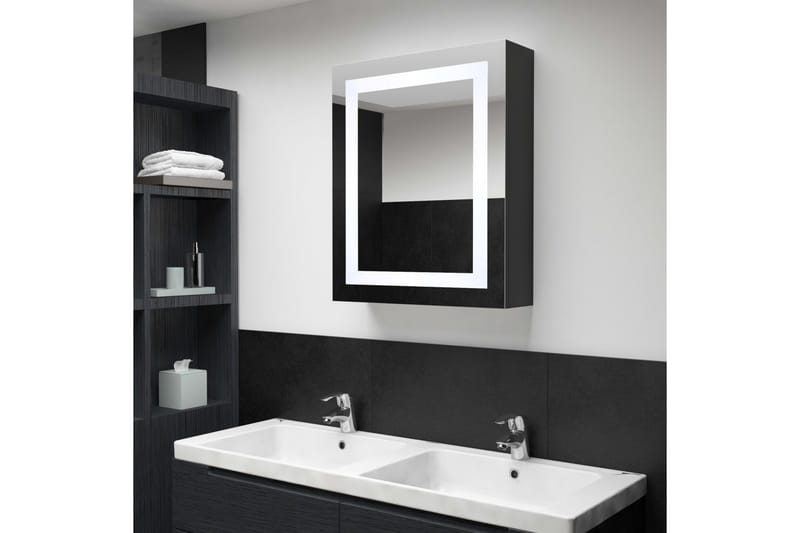 Spegelskåp med LED 50x13x70 cm - Antracit - Badrum - Badrumsmöbler - Spegelskåp