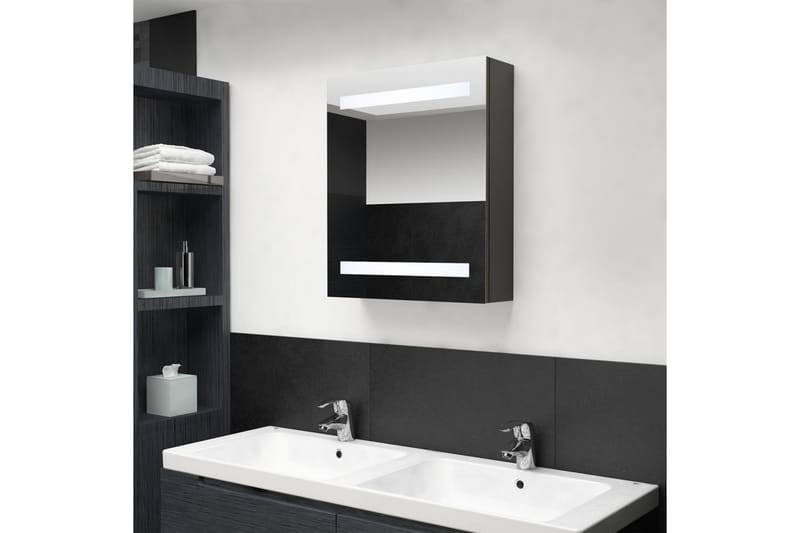 Spegelskåp med LED antracit 50x14x60 cm - Antracit - Badrum - Badrumsmöbler - Spegelskåp