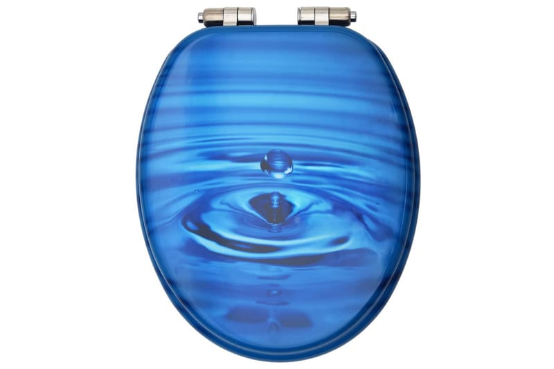 Toalettsitsar med mjuk stängning 2 st MDF vattendroppar blå - Blå - Badrum - Badrumstillbehör - Toalettsitsar