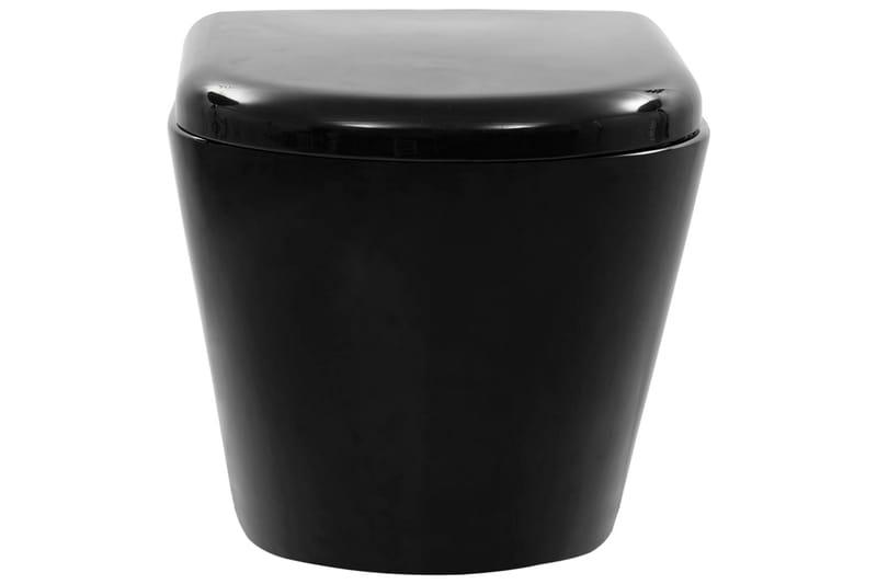 Vägghängd toalett med dold cistern keramik svart - Svart - Badrum - Toalettstolar - Vägghängd