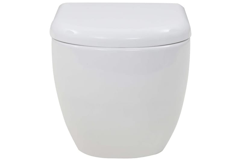 Vägghängd toalett med dold cistern keramik vit - Vit - Badrum - Toalettstolar - Vägghängd