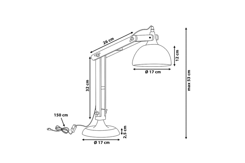 Salado Skrivbordslampa 53 cm - Vit - Belysning & el - Inomhusbelysning & Lampor - Bordslampa - Skrivbordslampa