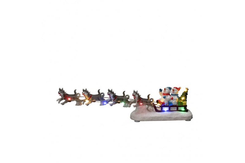 B/O Snögubbar med hundar LED Flerfärgad - Konstsmide - Belysning & el - Inomhusbelysning & Lampor - Dekorationsbelysning - Dekorationsbelysning djur & figurer