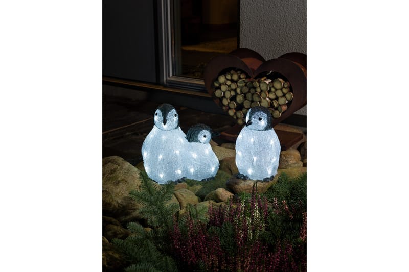 Pingvinfamilj akryl 3st LED Svart/Vit - Konstsmide - Belysning & el - Inomhusbelysning & lampor - Dekorationsbelysning