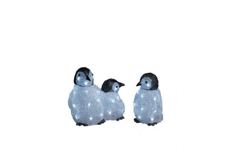 Pingvinfamilj akryl 3st LED Svart/Vit - Konstsmide - Belysning & el - Inomhusbelysning & lampor - Dekorationsbelysning
