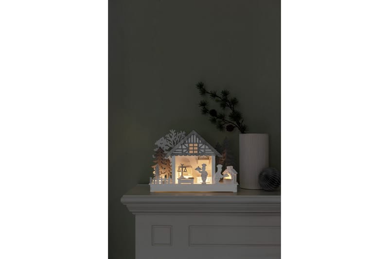 Siluett motiv hus trä 4 LED Vit - Konstsmide - Belysning & el - Inomhusbelysning & Lampor - Dekorationsbelysning
