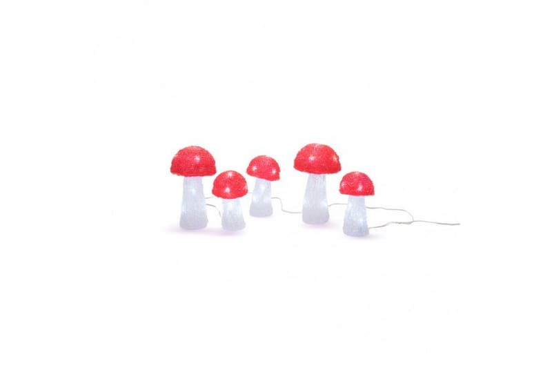 Svampar akryl 5st 40 LED Transparent/Röd - Konstsmide - Belysning & el - Inomhusbelysning & Lampor - Dekorationsbelysning - Dekorationsbelysning djur & figurer
