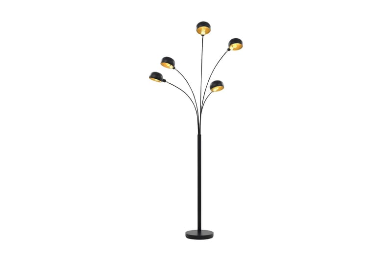 Golvlampa 200 cm 5xE14 svart och guld - Svart - Belysning & el - Inomhusbelysning & Lampor - Vägglampa