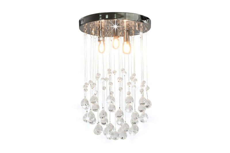 Taklampa med kristallpärlor silver sfär 3xG9-lampor - Silver - Hushåll - Smarta hem