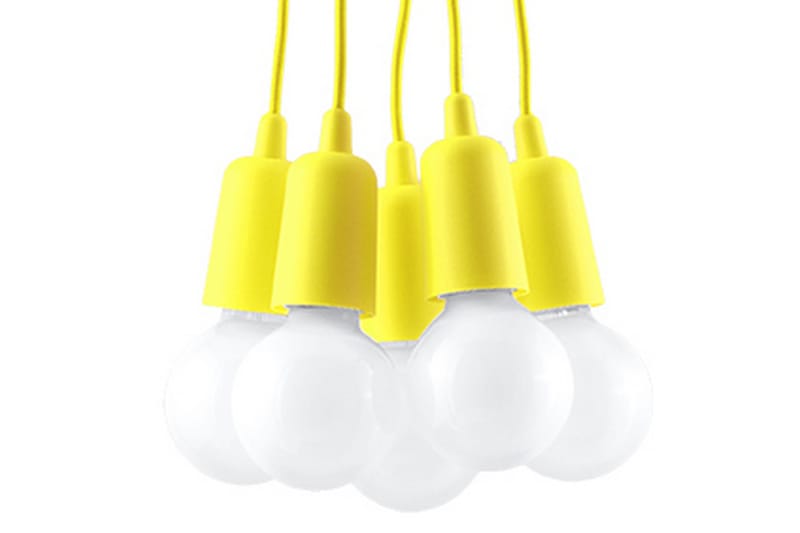 Diego Pendellampa 5 Lampor Gul - Sollux Lighting - Belysning & el - Inomhusbelysning & Lampor - Taklampa & takbelysning - Pendellampor & hänglampor