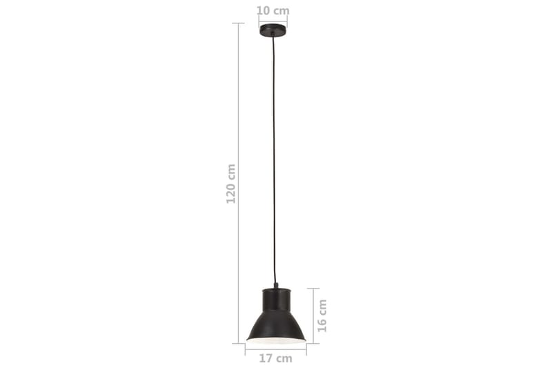 Hänglampa industriell 25 W svart rund 17 cm E27 - Svart - Belysning & el - Inomhusbelysning & Lampor - Taklampa & takbelysning - Pendellampor & hänglampor