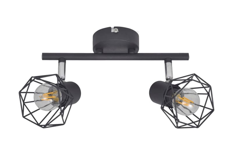 Taklampa industri-design spotlights med 2 LED-glödlampor sva - Svart - Inredning - Speglar - Väggspegel