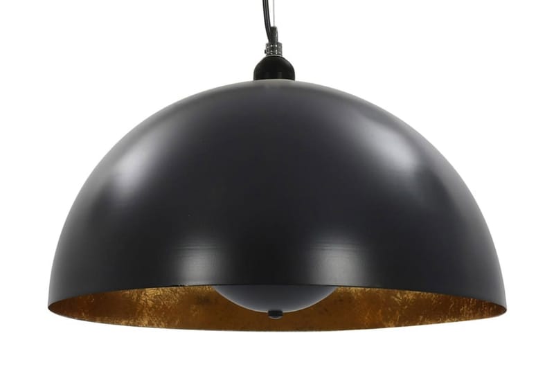 Taklampor 2 st svart och guld halvrund 40 cm E27 - Svart - Belysning & el - Inomhusbelysning & Lampor - Taklampa & takbelysning - Pendellampor & hänglampor