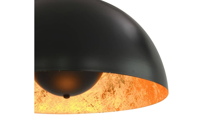 Taklampor 2 st svart och guld halvrund 40 cm E27 - Svart - Belysning & el - Inomhusbelysning & Lampor - Taklampa & takbelysning - Pendellampor & hänglampor