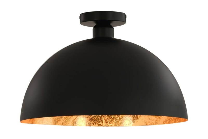 Taklampor 2 st svart och guld halvrunda E27 - Svart - Belysning & el - Inomhusbelysning & Lampor - Golvlampa