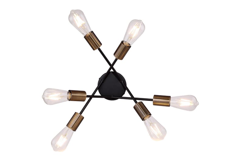 Sarini Plafond 6 Lampor Svart/Mässing - Globo Lighting - Belysning & el - Inomhusbelysning & Lampor - Taklampa & takbelysning - Plafond