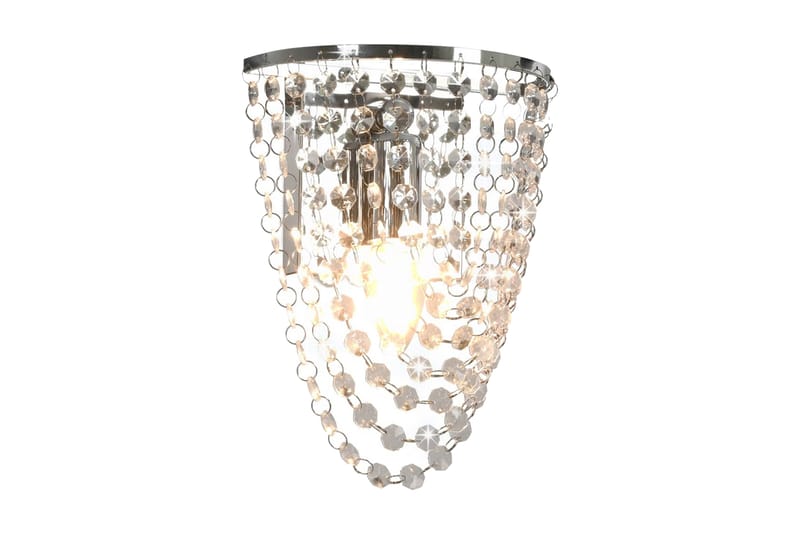 Vägglampa med kristallpärlor silver oval E14-lampor - Silver - Belysning & el - Inomhusbelysning & Lampor - Vägglampa - Väggarmatur