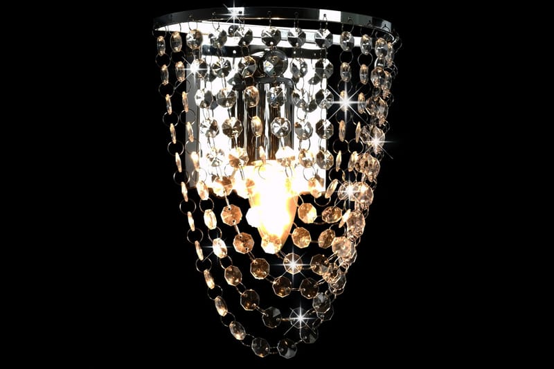 Vägglampa med kristallpärlor silver oval E14-lampor - Silver - Belysning & el - Inomhusbelysning & Lampor - Vägglampa
