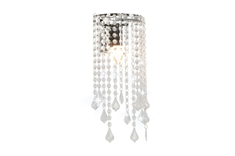 Vägglampa med kristallpärlor silver rektangulär E14-lampor - Silver - Belysning & el - Inomhusbelysning & Lampor - Sänglampor - Sänglampa vägg