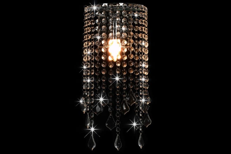 Vägglampa med kristallpärlor silver rektangulär E14-lampor - Silver - Belysning & el - Inomhusbelysning & Lampor - Vägglampa