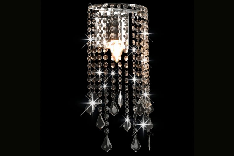 Vägglampa med kristallpärlor silver rektangulär E14-lampor - Silver - Belysning & el - Inomhusbelysning & Lampor - Vägglampa