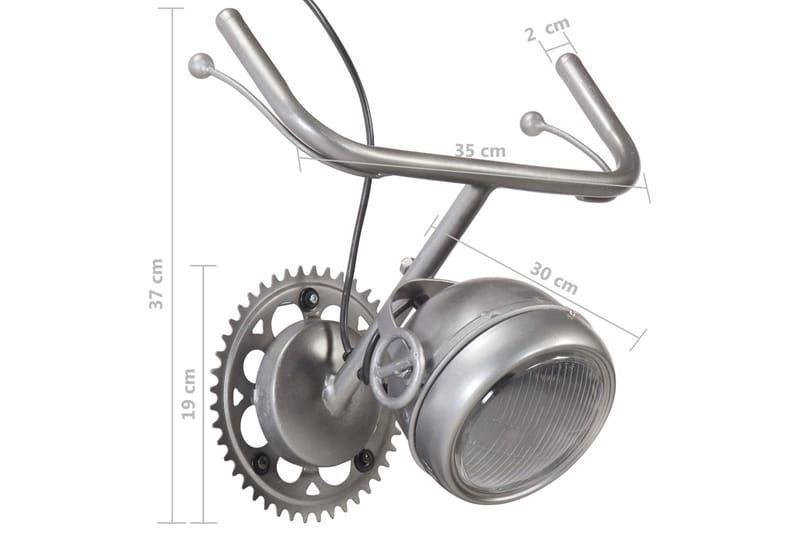 Vägglampa med motorcykeldesign järn - Silver - Belysning & el - Inomhusbelysning & Lampor - Vägglampa