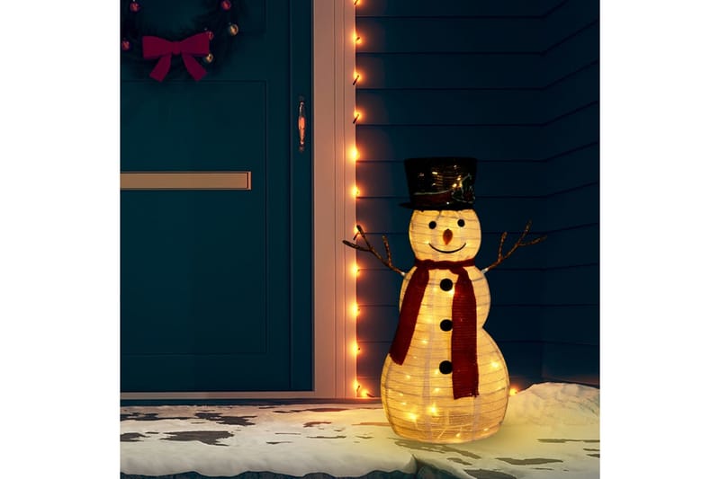 Dekorativ snögubbe med LED lyxigt tyg 60 cm - Vit - Belysning & el - Julbelysning - Övrig julbelysning