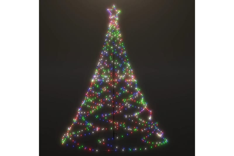 Julgran med metallstång 500 LEDs flerfärgad 3 m - Flerfärgad - Inredning - Julpynt & helgdekoration - Julpynt & juldekoration - Plastgran
