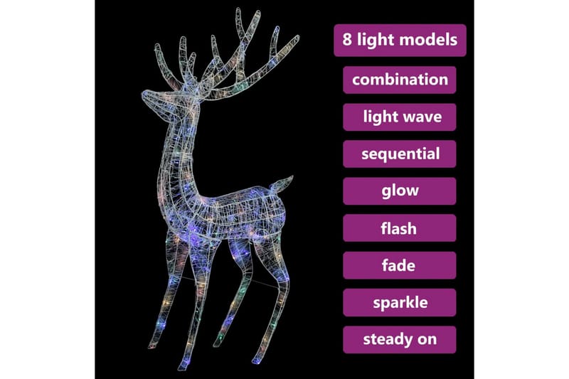 Julren akryl 250 LED 180 cm flerfärgad - be Basic - Belysning & el - Julbelysning - Julbelysning utomhus