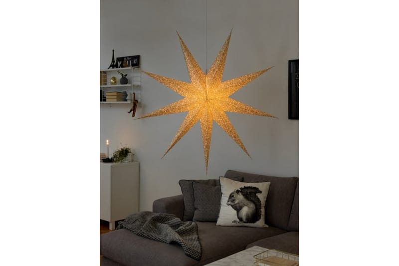 Pappersstjärna vit/guld 115cm - Konstsmide - Belysning & el - Julbelysning - Julstjärnor & adventsstjärnor