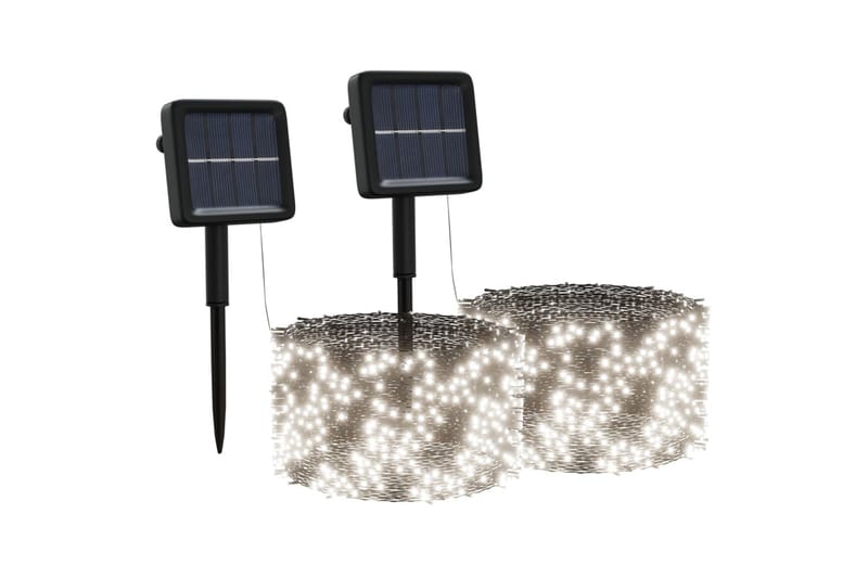 Soldriven ljusslinga 2 st 2x200 lysdioder kallvit inne/ute - Vit - Belysning & el - Utomhusbelysning - Ljusslinga utomhus
