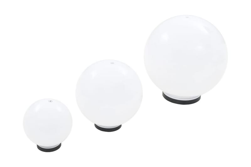 Globlampa LED set 3 st sfäriska 20/30/40 cm PMMA - Vit - Belysning & el - Utomhusbelysning - Stolplykta & grindlykta