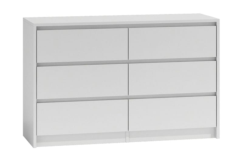 Karona Byrå 75x40x120 cm med 6 Lådor - Vit - Förvaring - Förvaringsmöbler - Sideboard & skänk