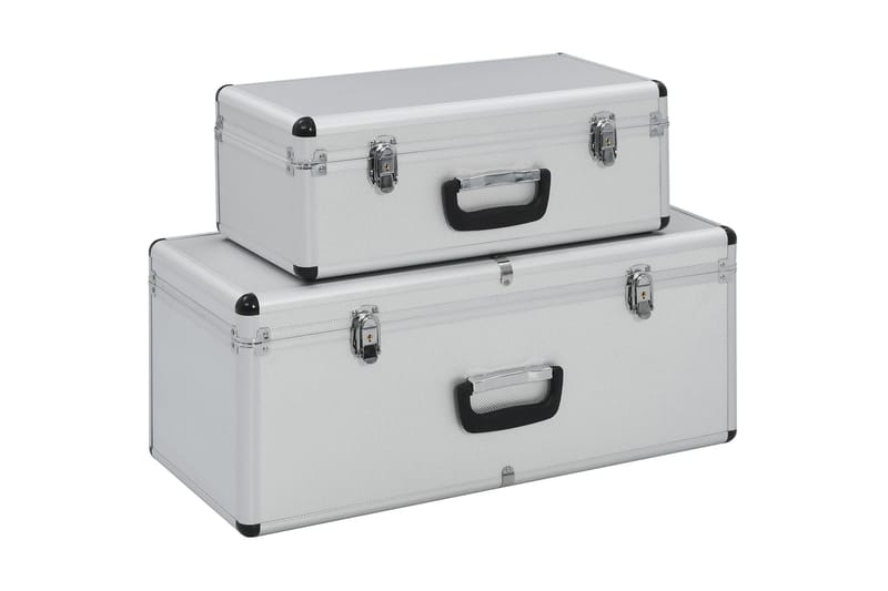 Förvaringsväskor 2 st silver aluminium - Silver - Förvaring - Förvaringsmöbler - Förvaringskista