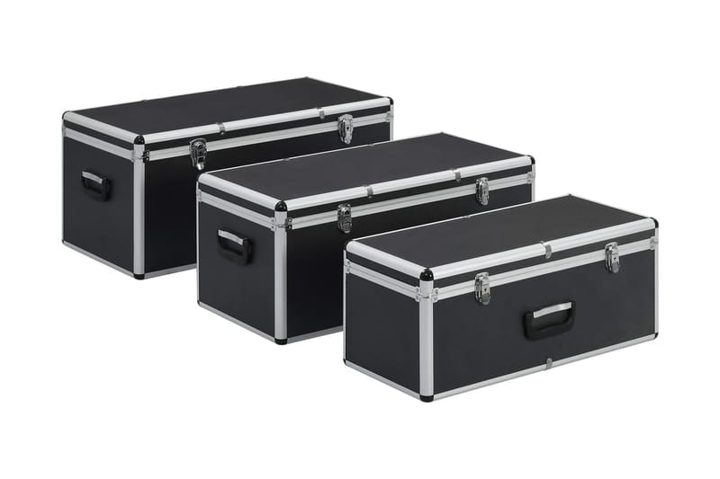 Förvaringsväskor 3 st svart aluminium - Svart - Förvaring - Förvaringsmöbler - Förvaringskista