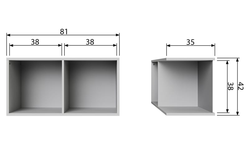 Alberico Skänk 81x41x35 cm - Betonggrå Tall - Förvaring - Förvaringsmöbler - Sideboard & skänk