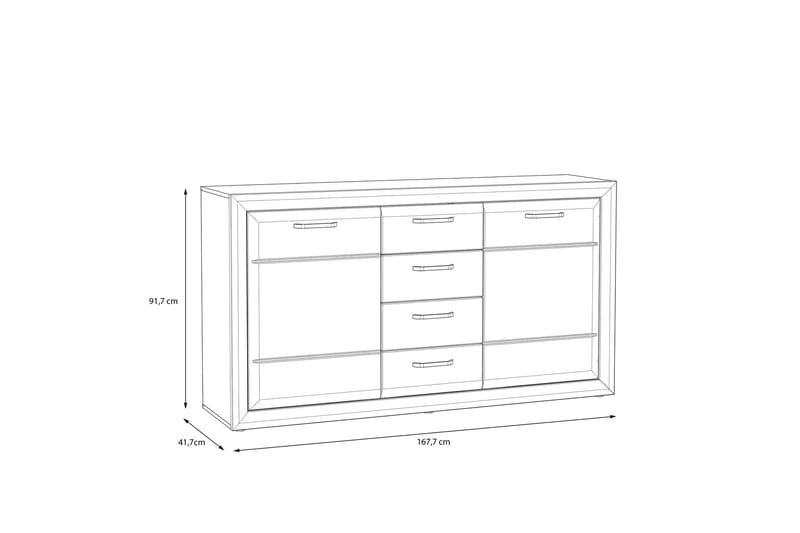 Aridiala Sideboard 42x168 cm - Brun/Vit - Förvaring - Förvaringsmöbler - Sideboard & skänk