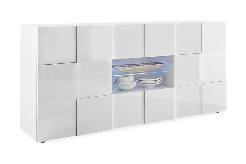 Dama Sideboard 181 cm med Lådor - Vit Högglanslack - Möbler - Tv-möbler & mediamöbler - TV-bänk & mediabänk