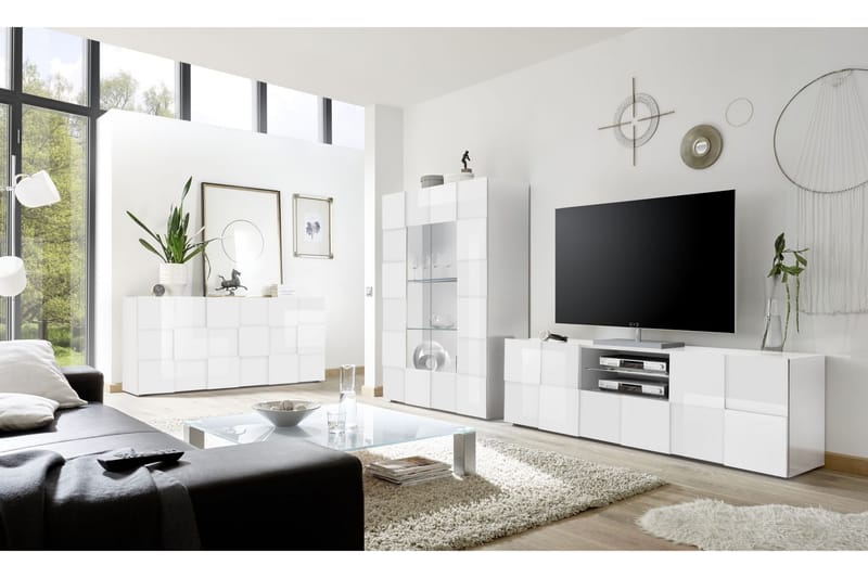 Dama Sideboard 181 cm - Vit Högglanslack - Möbler - Möbelset - Möbelset för vardagsrum