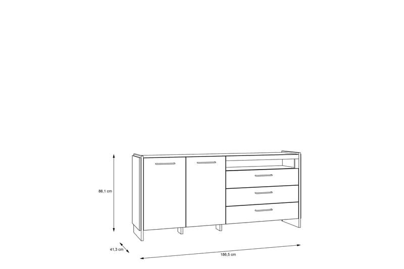 Gevgelija Sideboard 41x187 cm - Brun/Svart - Förvaring - Förvaringsmöbler - Sideboard & skänk