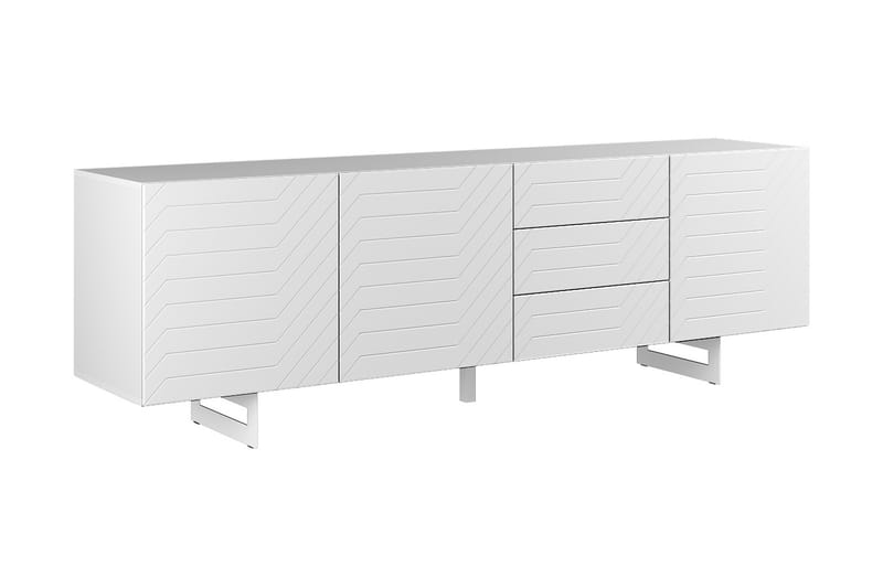 Itaca Sideboard 3 lådor 220x45 cm - Betonggrå/Vit - Förvaring - Förvaringsmöbler - Sideboard & skänk