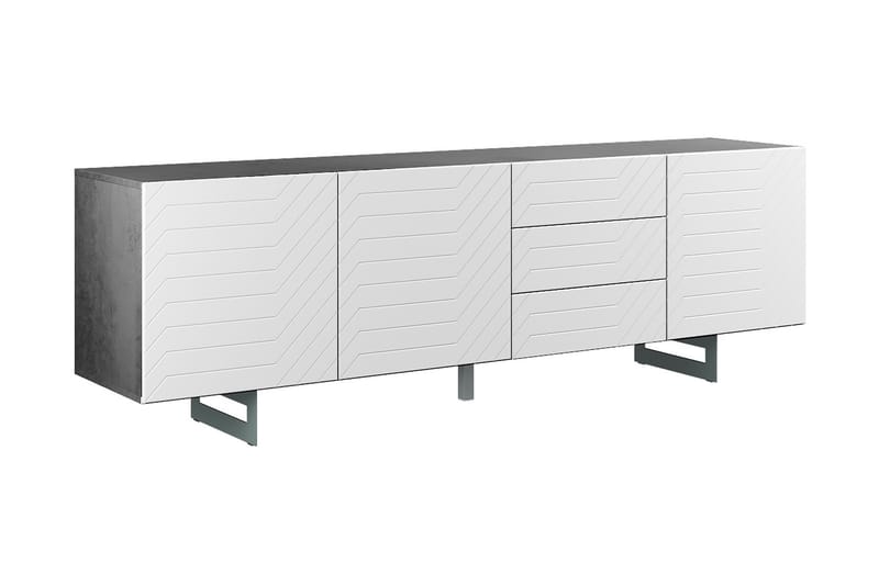 Itaca Sideboard 3 lådor 220x45 cm - Mörkgrå/Vit - Förvaring - Förvaringsmöbler - Sideboard & skänk