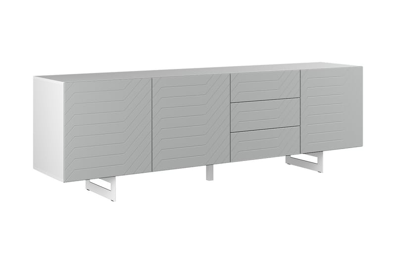 Itaca Sideboard 3 lådor 220x45 cm - Vit/Grå - Förvaring - Förvaringsmöbler - Sideboard & skänk