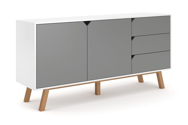 Molan Sideboard 42x160 cm - Vit|Grå - Möbler - Tv-möbler & mediamöbler - TV-bänk & mediabänk