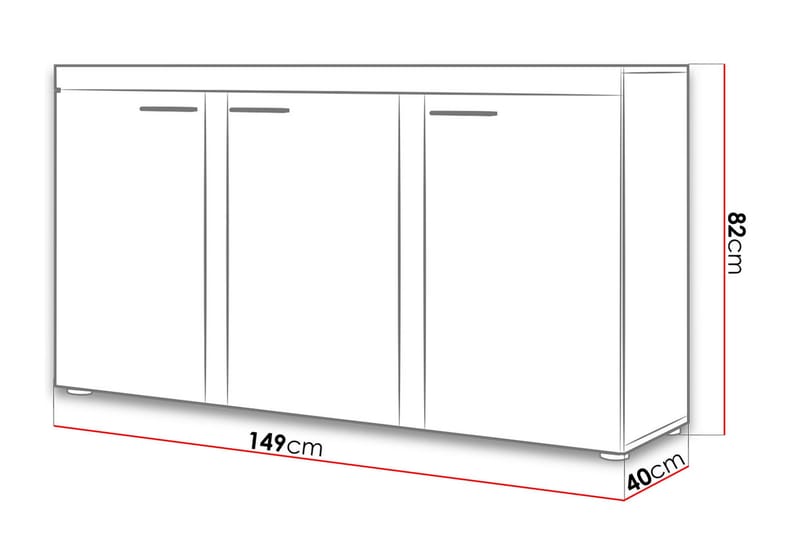 Rumba Skänk 148,8x40,3x82 cm LED-belysning - Beige/Brun/Grå - Förvaring - Förvaringsmöbler - Sideboard & skänk