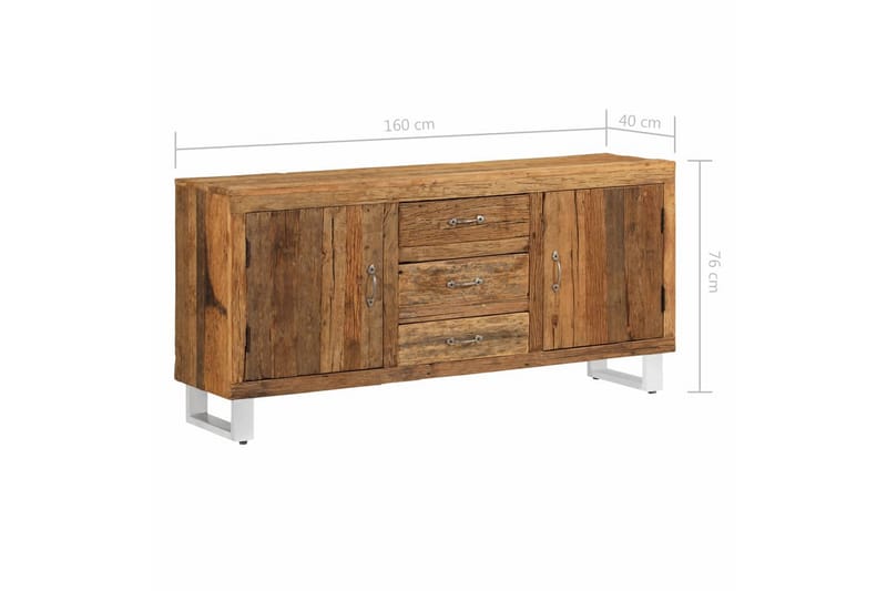 Sidobord massivt återvunnet trä 160x40x76 cm - Brun - Förvaring - Förvaringsmöbler - Sideboard & skänk