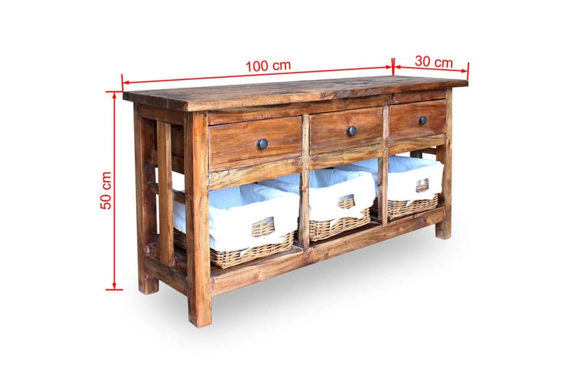 Skänk återvunnet trä 100x30x50 cm - Brun - Förvaring - Förvaringsmöbler - Sideboard & skänk