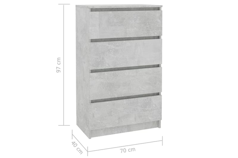 Skänk betonggrå 60x35x98,5 cm spånskiva - Grå - Förvaring - Förvaringsmöbler - Sideboard & skänk