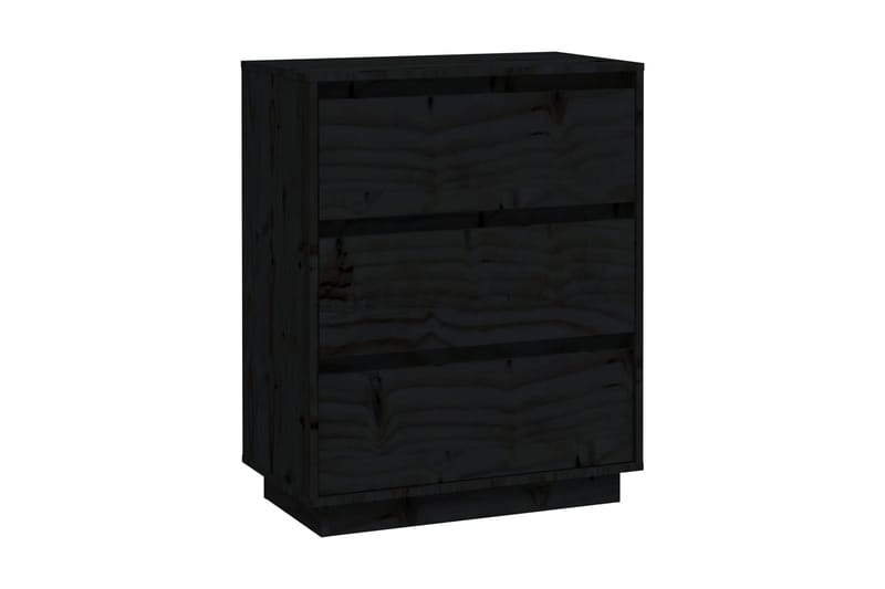 Skänk svart 60x34x75 cm massiv furu - Svart - Förvaring - Förvaringsmöbler - Sideboard & skänk